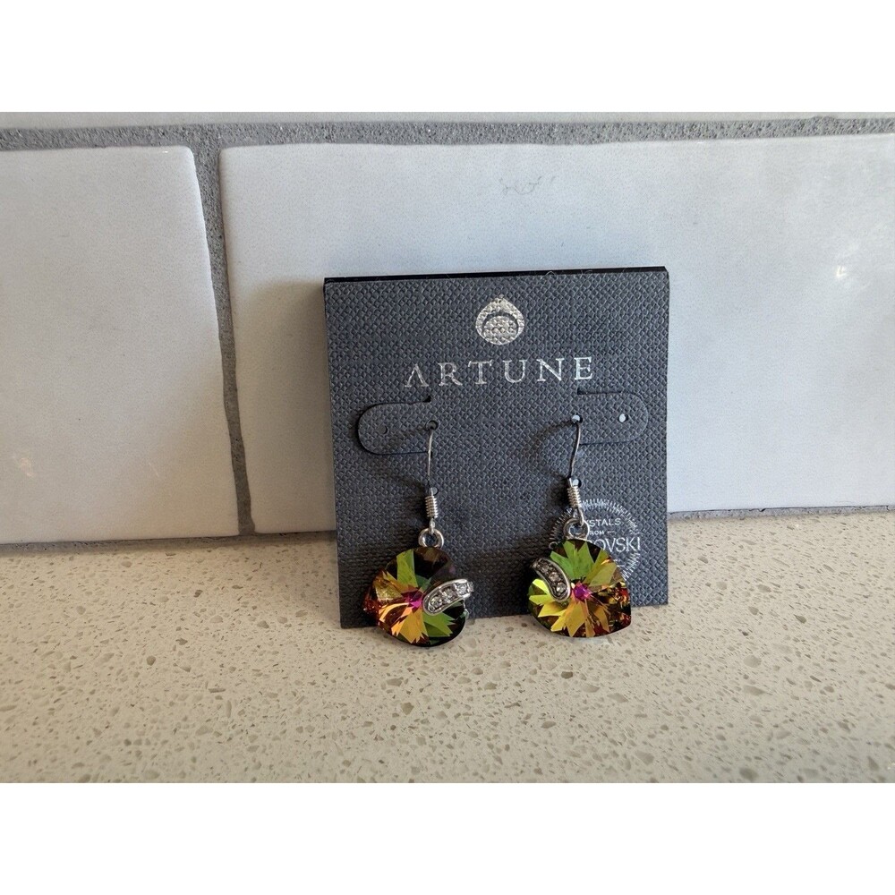 Artune by Swarovski Earrings Crystal Dangle Silver Heart